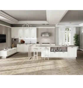 Cucina contemporanea a Salerno con anta a telaio laccata