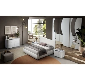 Gruppo letto moderno Urban: composizione completa con armadio scorrevole